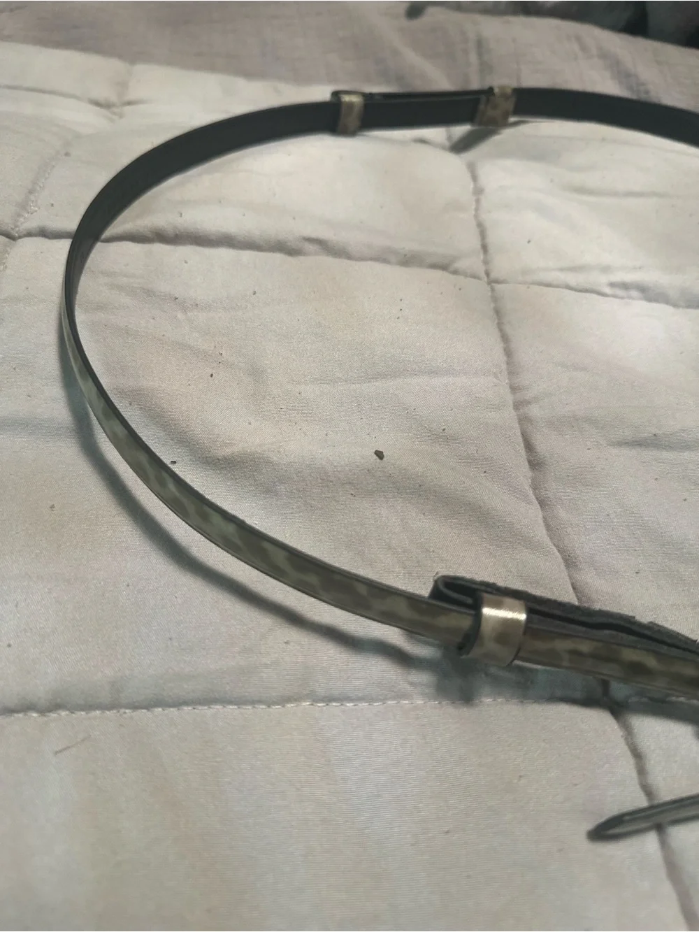 Slim Metallic Gray Women’s Belt