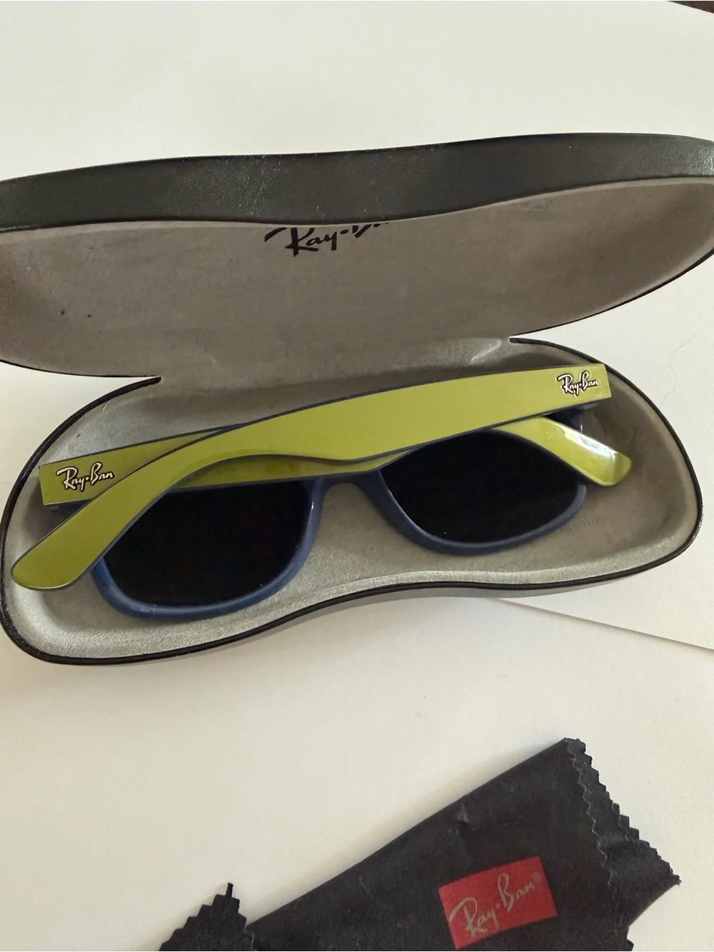 Ray-Ban RB 2132 New Wayfarer 791/32 Blue / Green Frames + Cloth