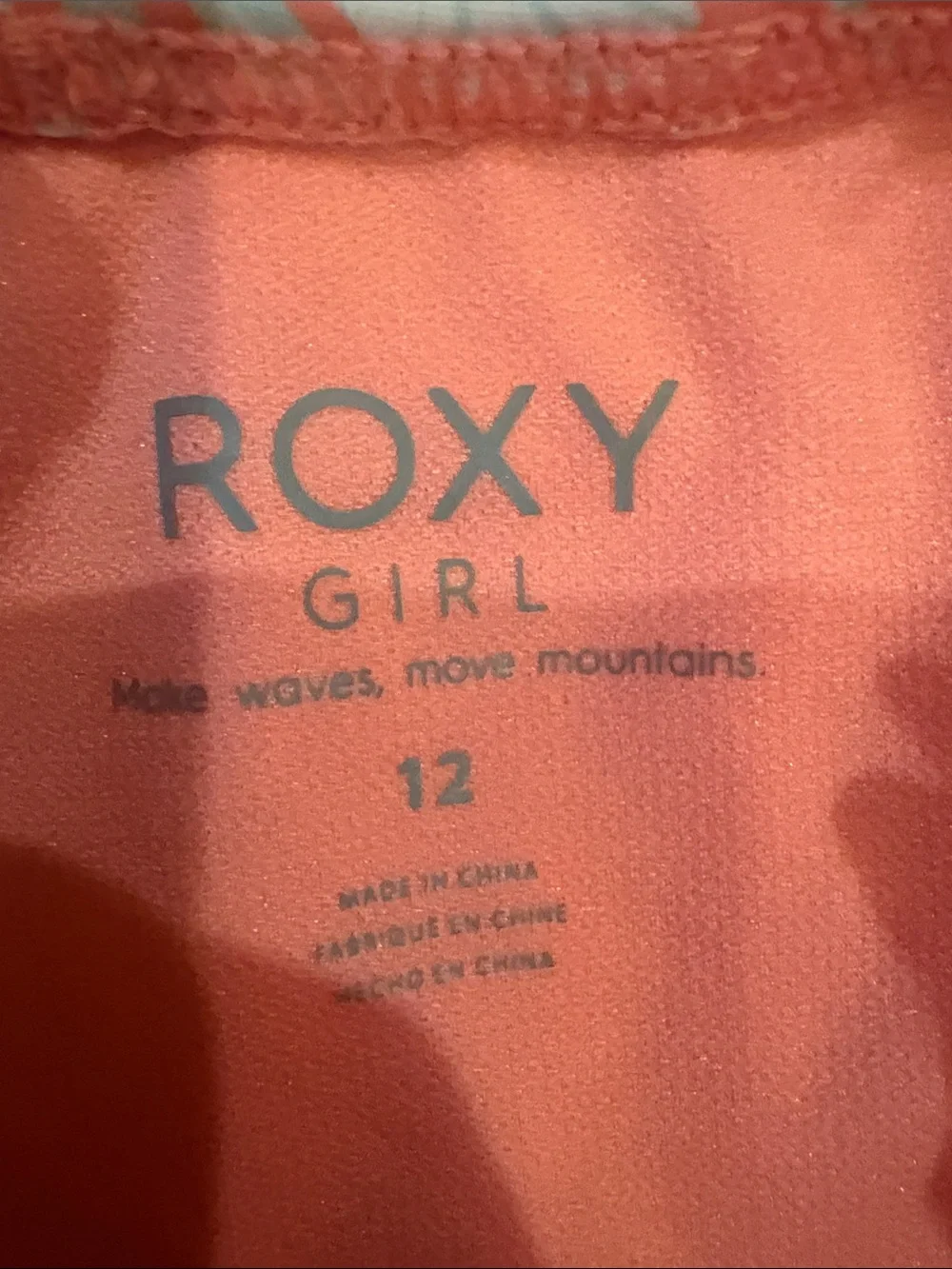 Roxy Girls' Coral Floral One-Piece Swimsuit with Light Blue Accents