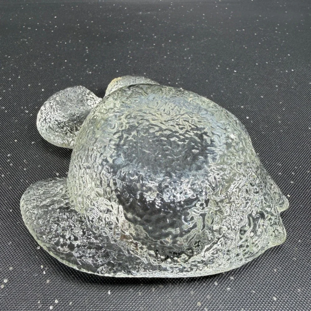 Vintage Textured Clear Art Glass Fish Bowl Coastal Nautical Trinket Dish‎ 6 Inch