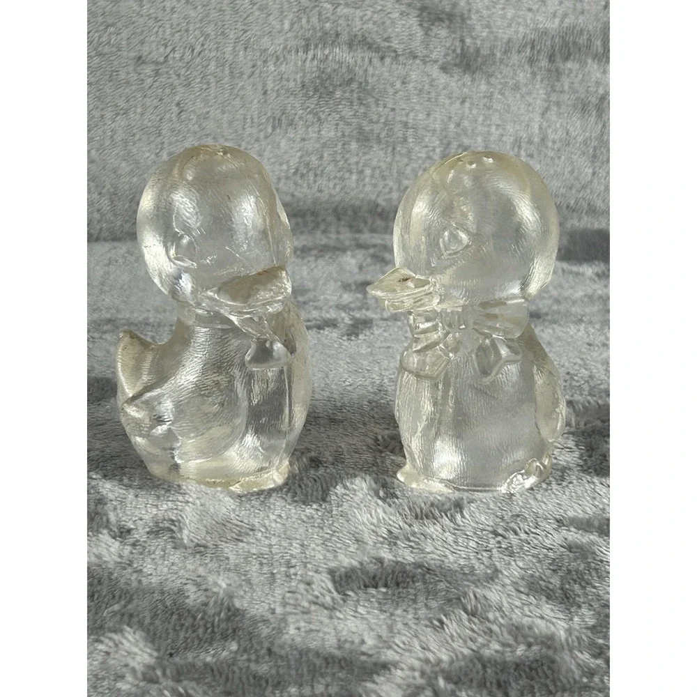 Vintage Clear Acrylic Duckling Salt And Pepper Shaker Kitschy‎ Kitchen Decor