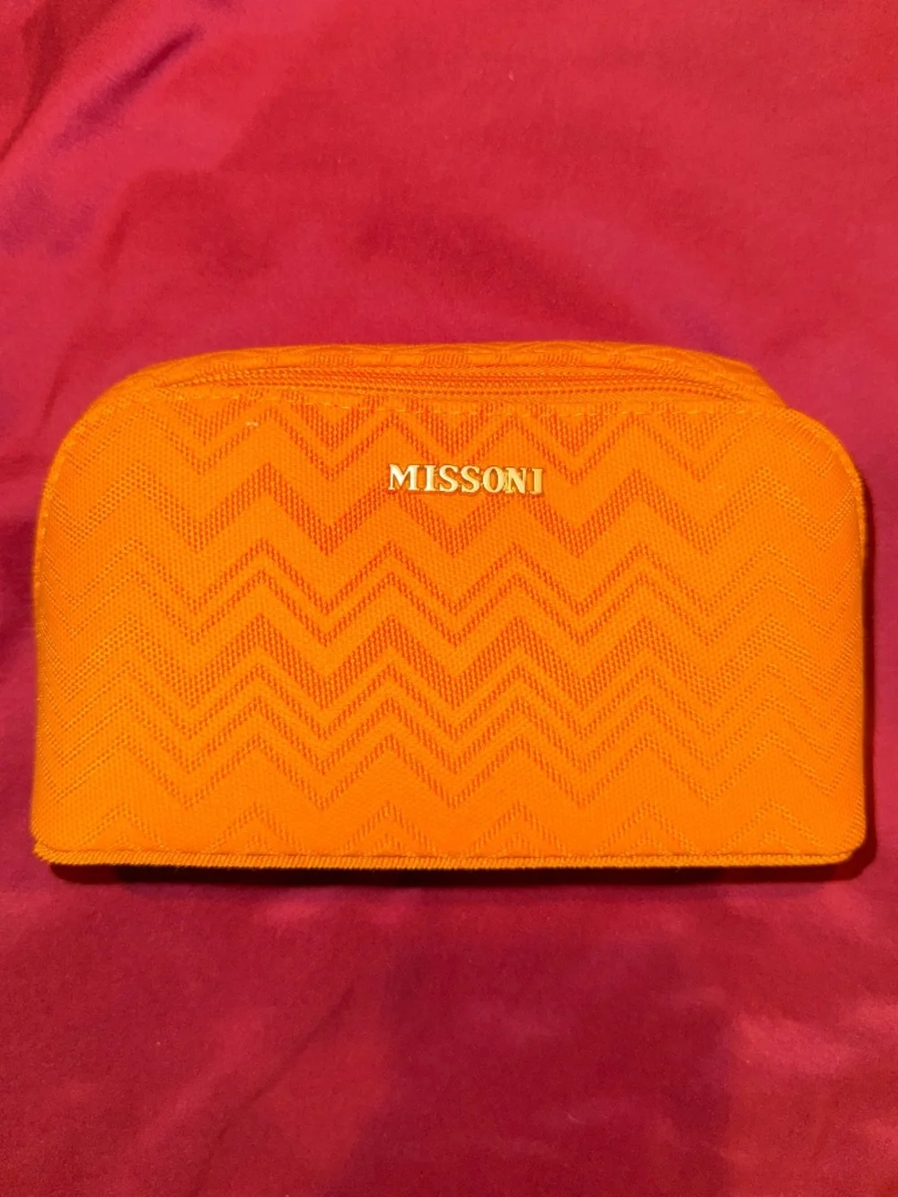 Missoni small patterned orange travel purse