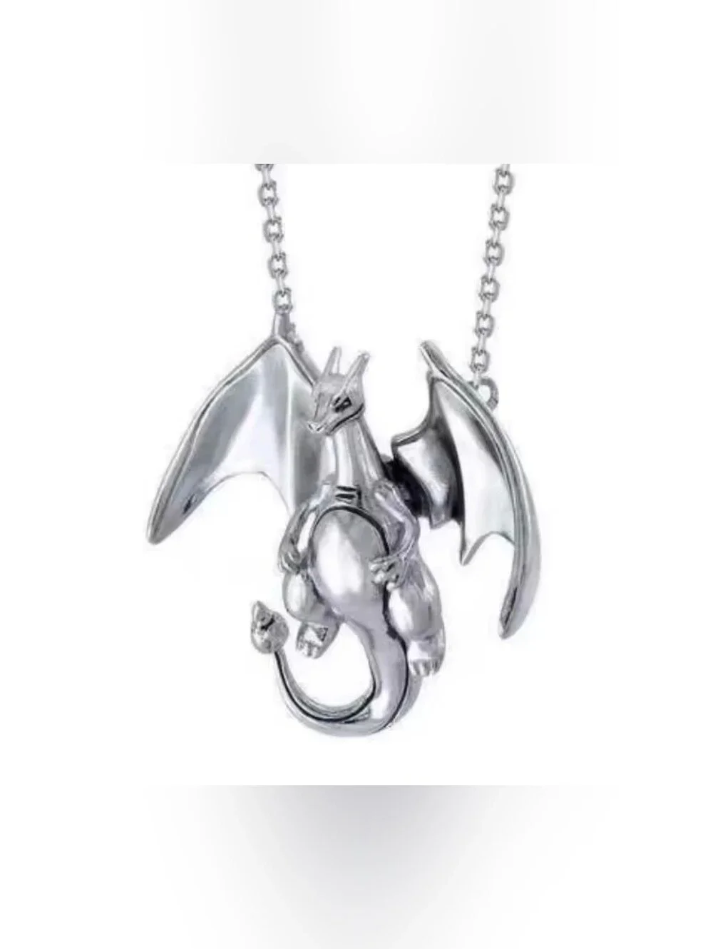 Pokemon Charizard Silver Tone Necklace