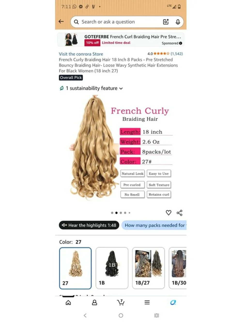 N/A french curly