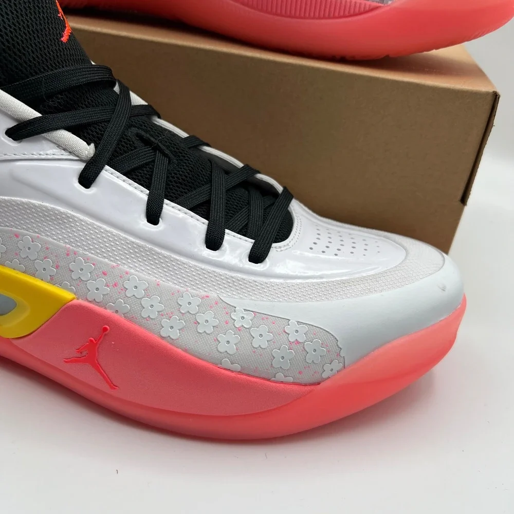 Jordan Zion 3 Basketball Shoes Mens 14 White Pink‎ Yellow Floral Low Top Sneaker