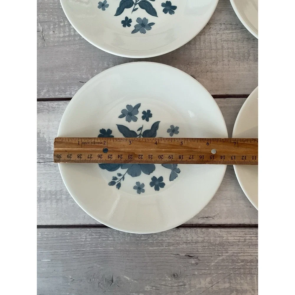 4 Pioneer Woman Corelle Evie‎ Blue Appetizer Bread Plates 6.75