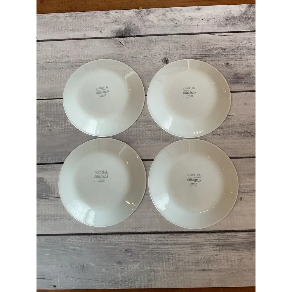 4 Pioneer Woman Corelle Evie‎ Blue Appetizer Bread Plates 6.75