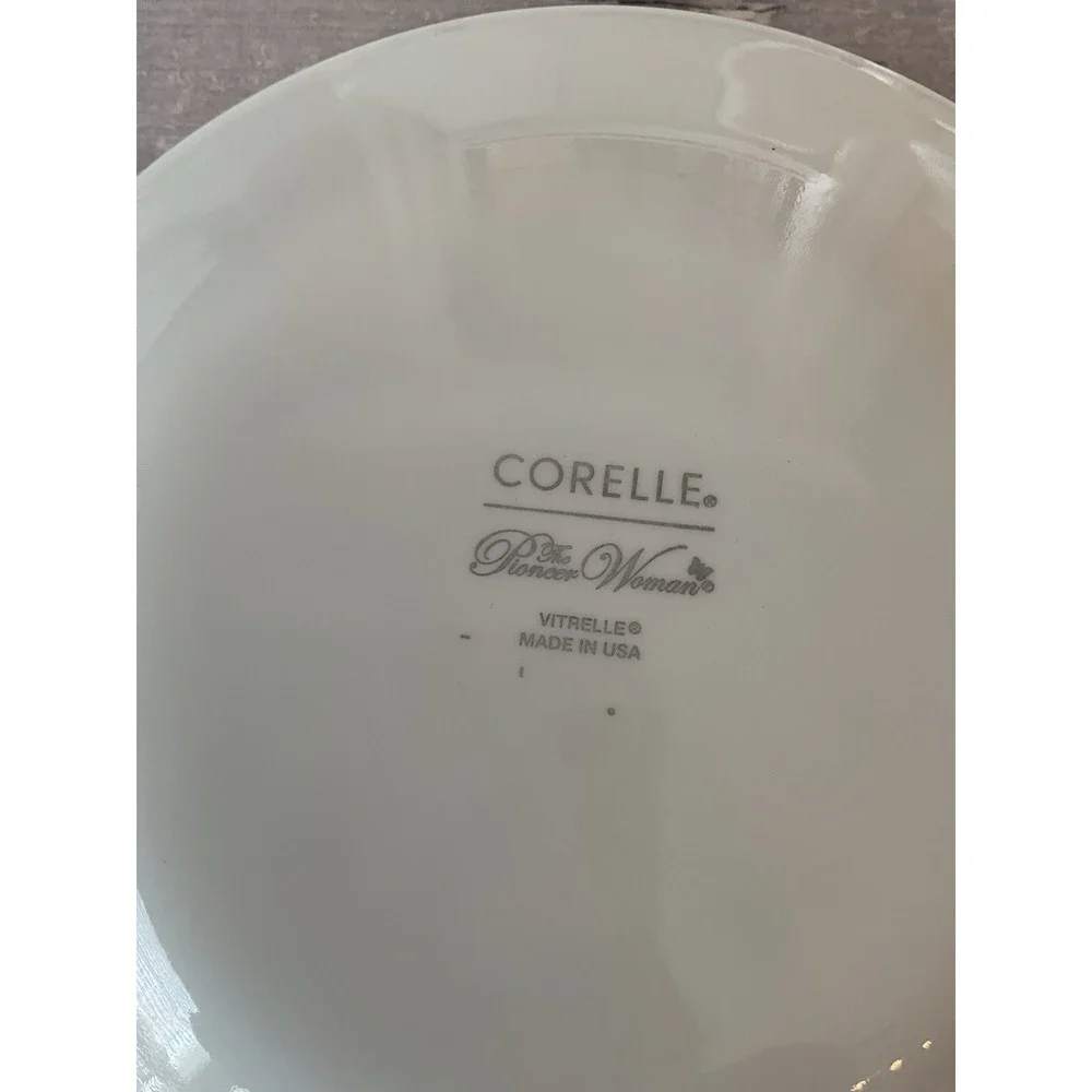 4 Pioneer Woman Corelle Evie‎ Blue Appetizer Bread Plates 6.75