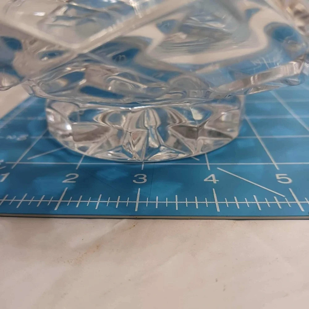 Vintage Lead Crystal Bowl Cut Glass‎ Scalloped Edge Serving Bowl Centerpiece