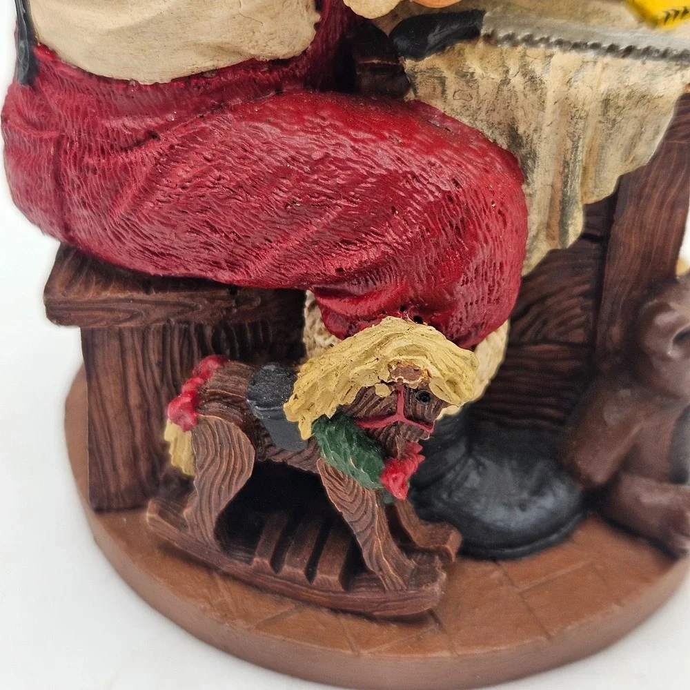 Vintage Santa Claus Toymaker Workshop Figurine‎ Resin Hand Painted