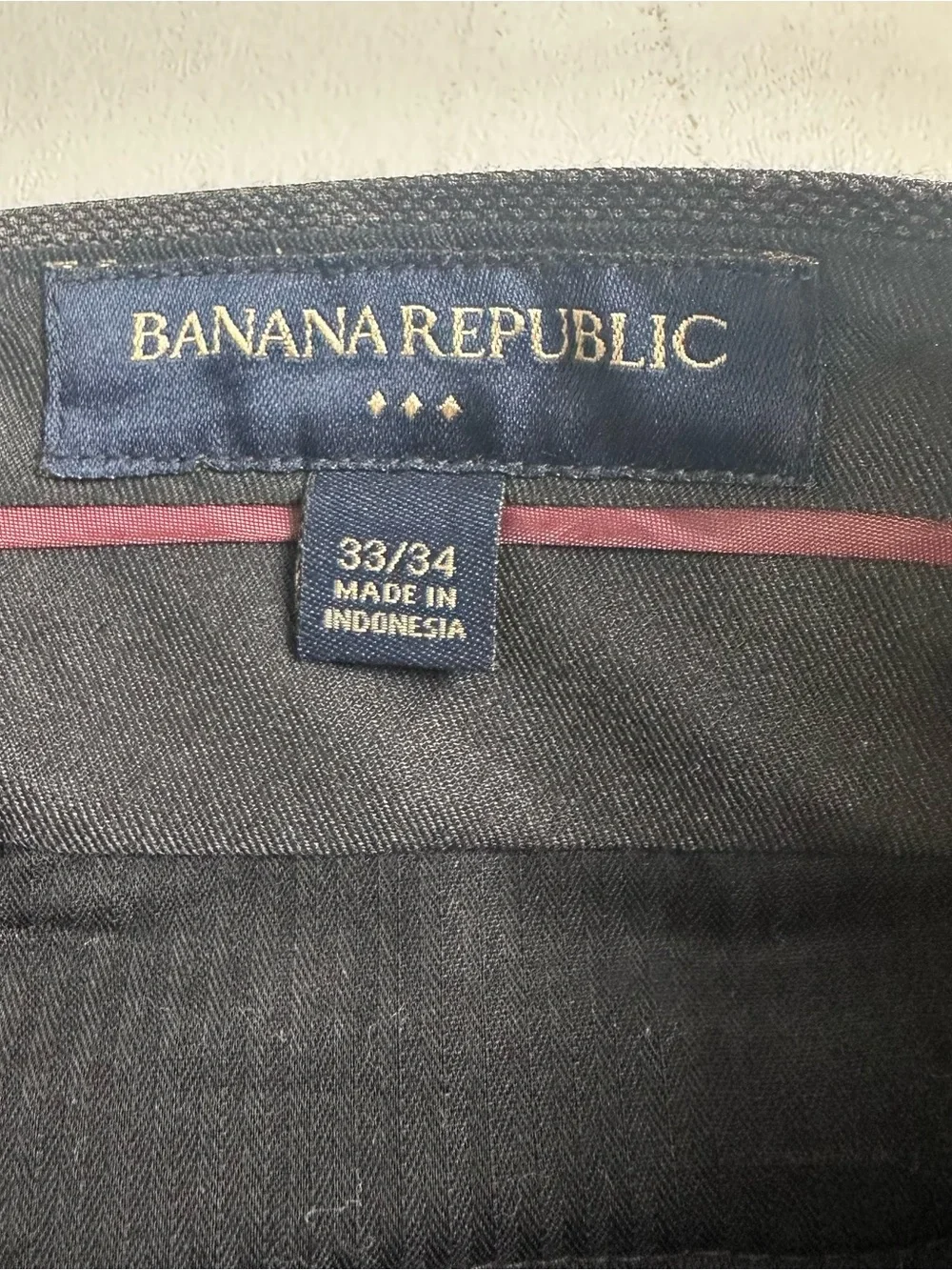 Banana republic‎ men’s 33/34 wool blend trousers, black textured color