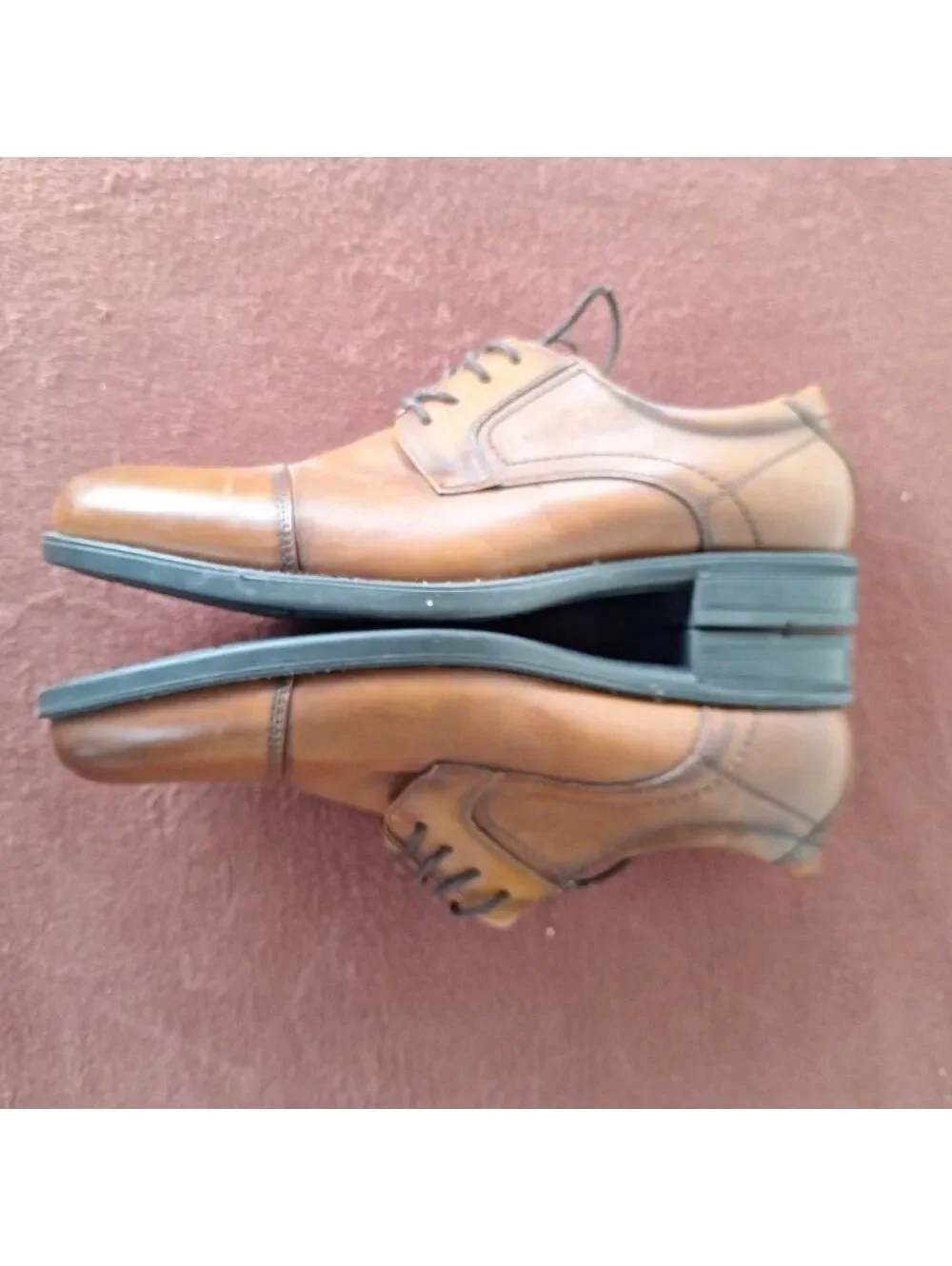 Florsheim Derby Shoes 9 D Comfortech Ortholite Brown Leather Midtown Cap Toe
