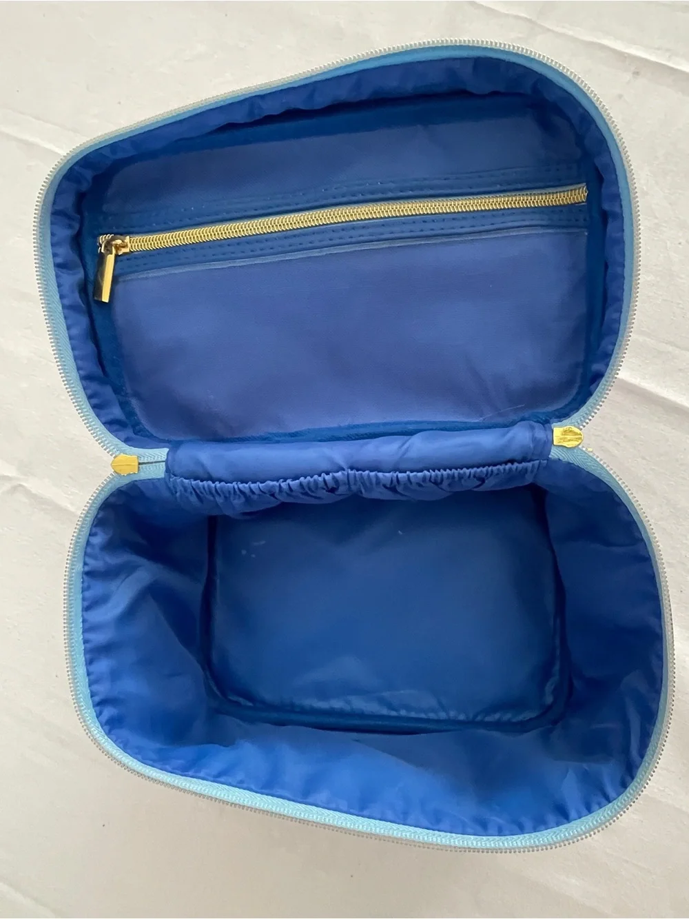 Jeffree Star Blue Travel Cosmetic Case with Gold Star Accents