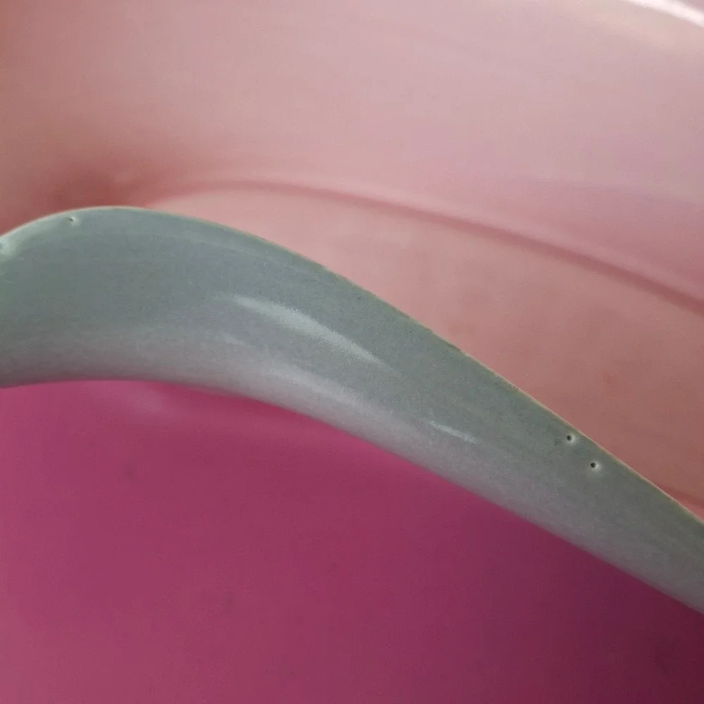 Roselane B14 MCM Pink Gray Freeform Pottery Bowl Dish Pasadena California 1950s