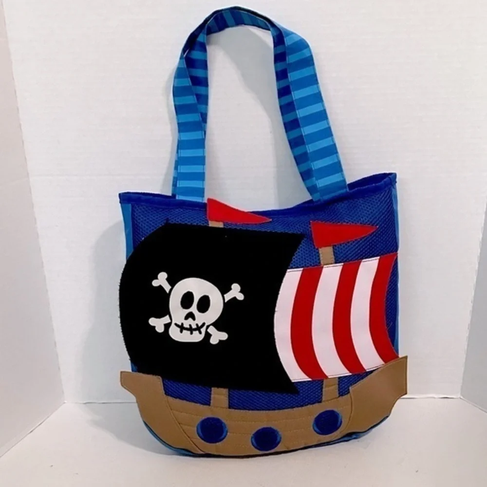 Stephen Joseph Pirate Ship Kids Tote Bag - Blue
