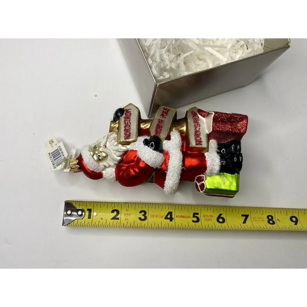 Santa Claus Signs Point To Nordstrom North Pole Christmas‎ Glass Ornament Poland