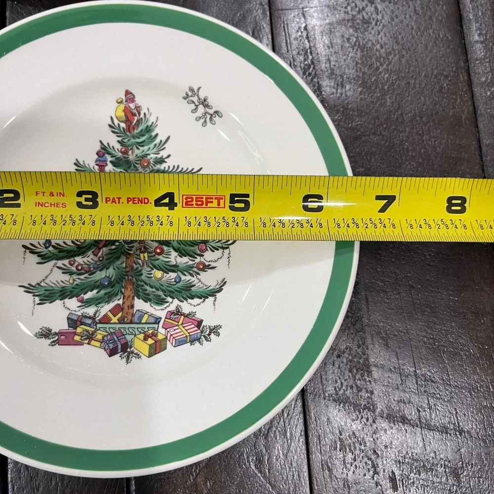 Spode Christmas Tree S3324 C Bread Dessert Plates Set of 4 Made in England 6.25