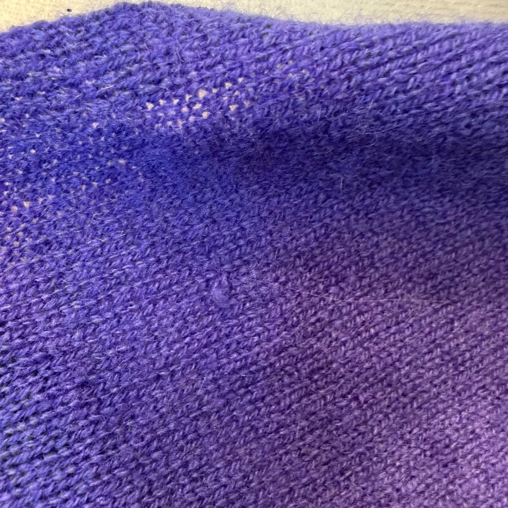 Claudia Nichole 100% Cashmere Poncho Wrap V-Neck Purple One Size Quiet Luxury