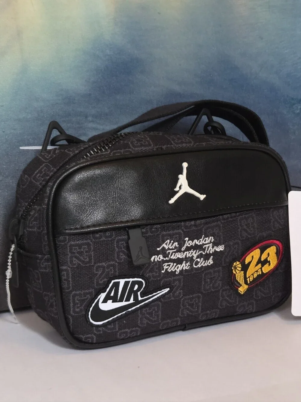 Jordan Black Gray 23 Patch Crossbody Belt Bag