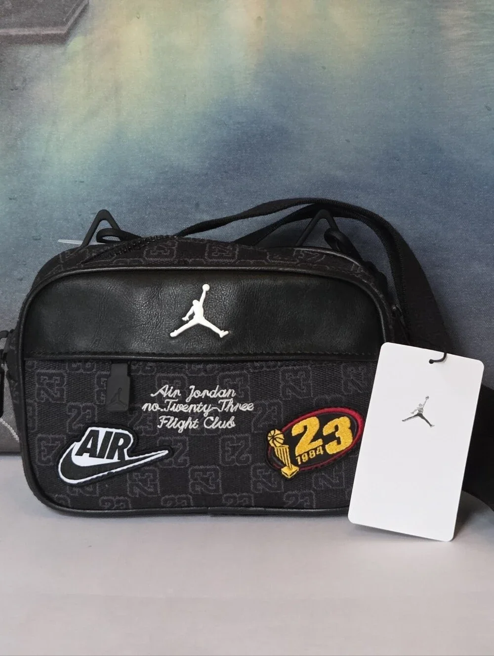Jordan Black Gray 23 Patch Crossbody Belt Bag