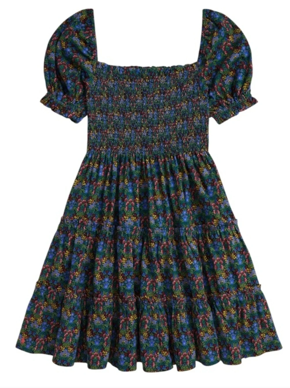 Ralph Lauren Girls Floral Smocked Cotton Jersey Dress