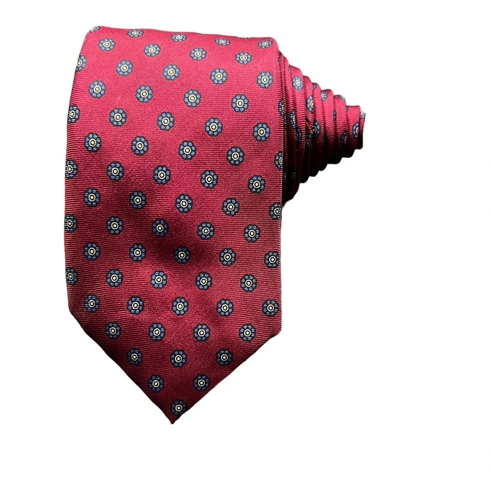 Christian Dior Mens Tie Necktie Multicolor Geometric 100% Silk Tied Modern 50 In