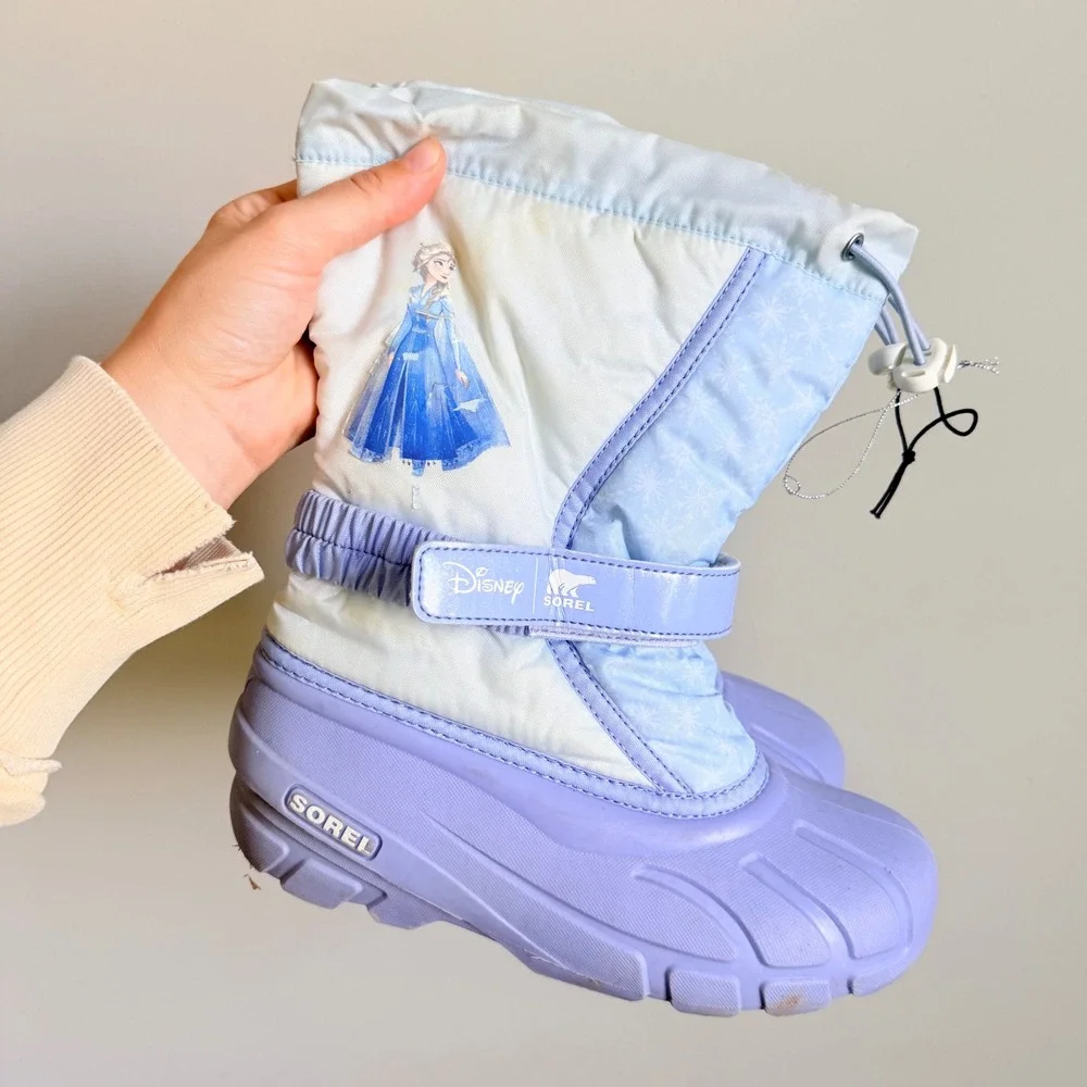 Sorel Disney Frozen Elsa Snow Boots Kids Purple Blue Waterproof‎ Winter Girls 5