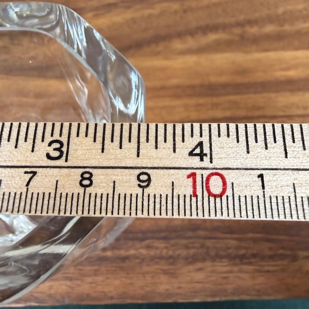 Etched Crystal Butterfly Flower Vase Clear Glass Small Hexagonal 4.5 Inch