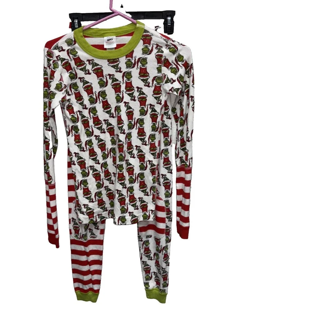 Hanna Andersson Dr. Seuss Grinch Pajamas Set Organic Cotton Unisex 14 Child