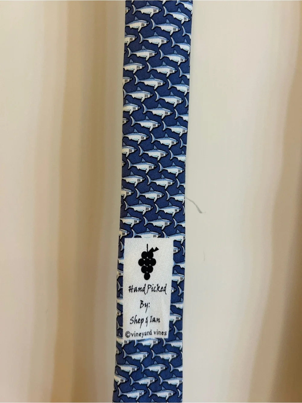 Vineyard Vines Navy and White Whale Motif Silk Tie