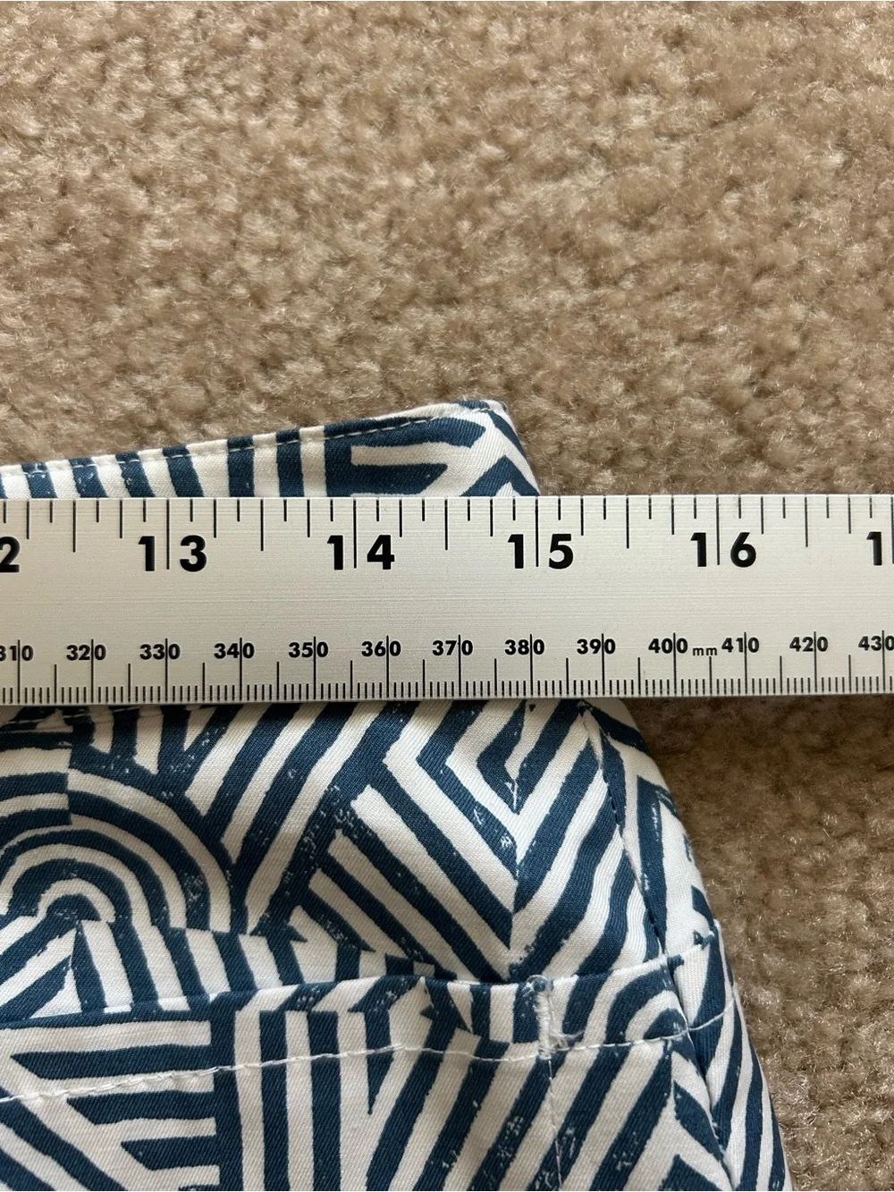 kate spade Saturday Navy and White Geometric Mini Skirt