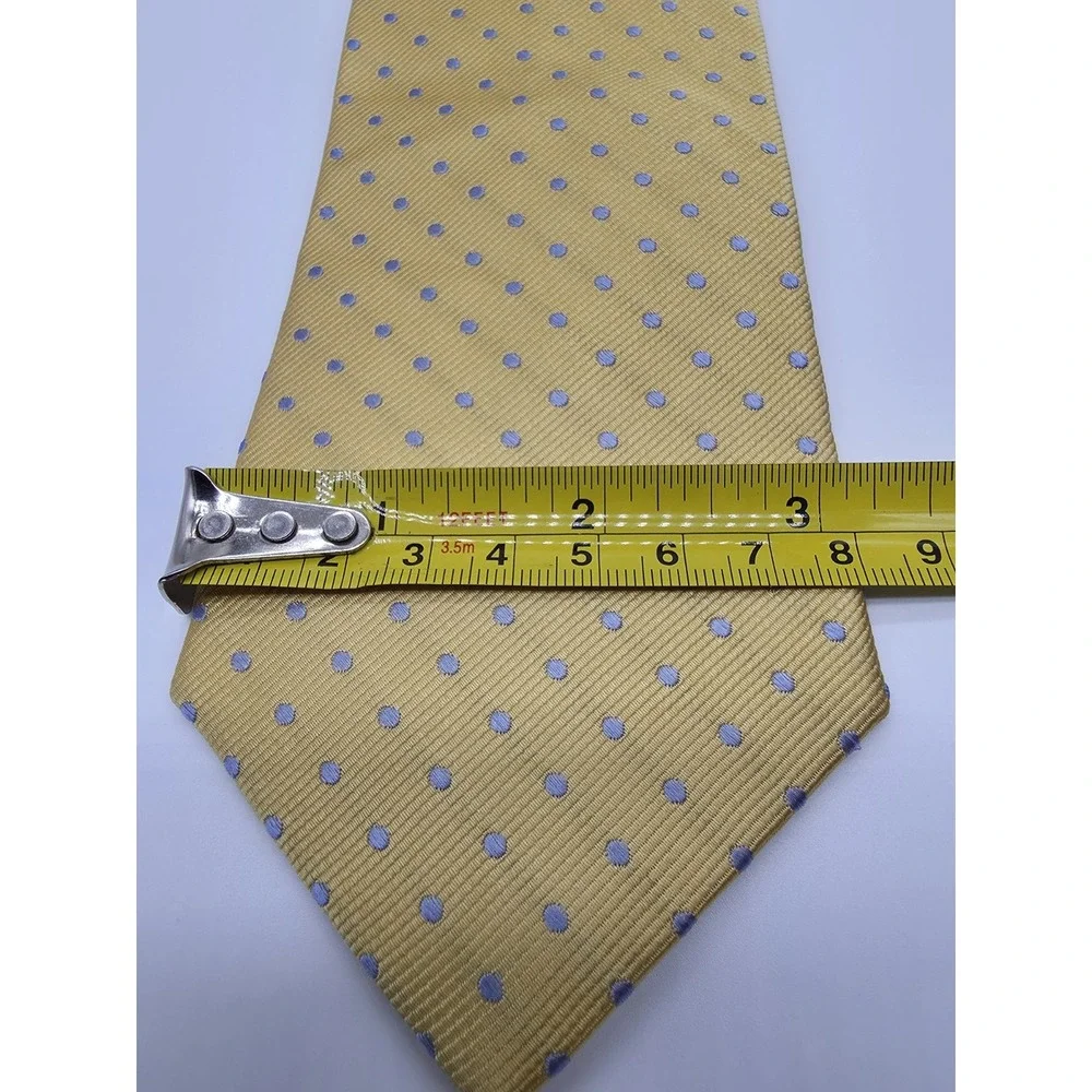 Michelsons of London Gold Blue Geometric Men's 100% Silk Tie 58
