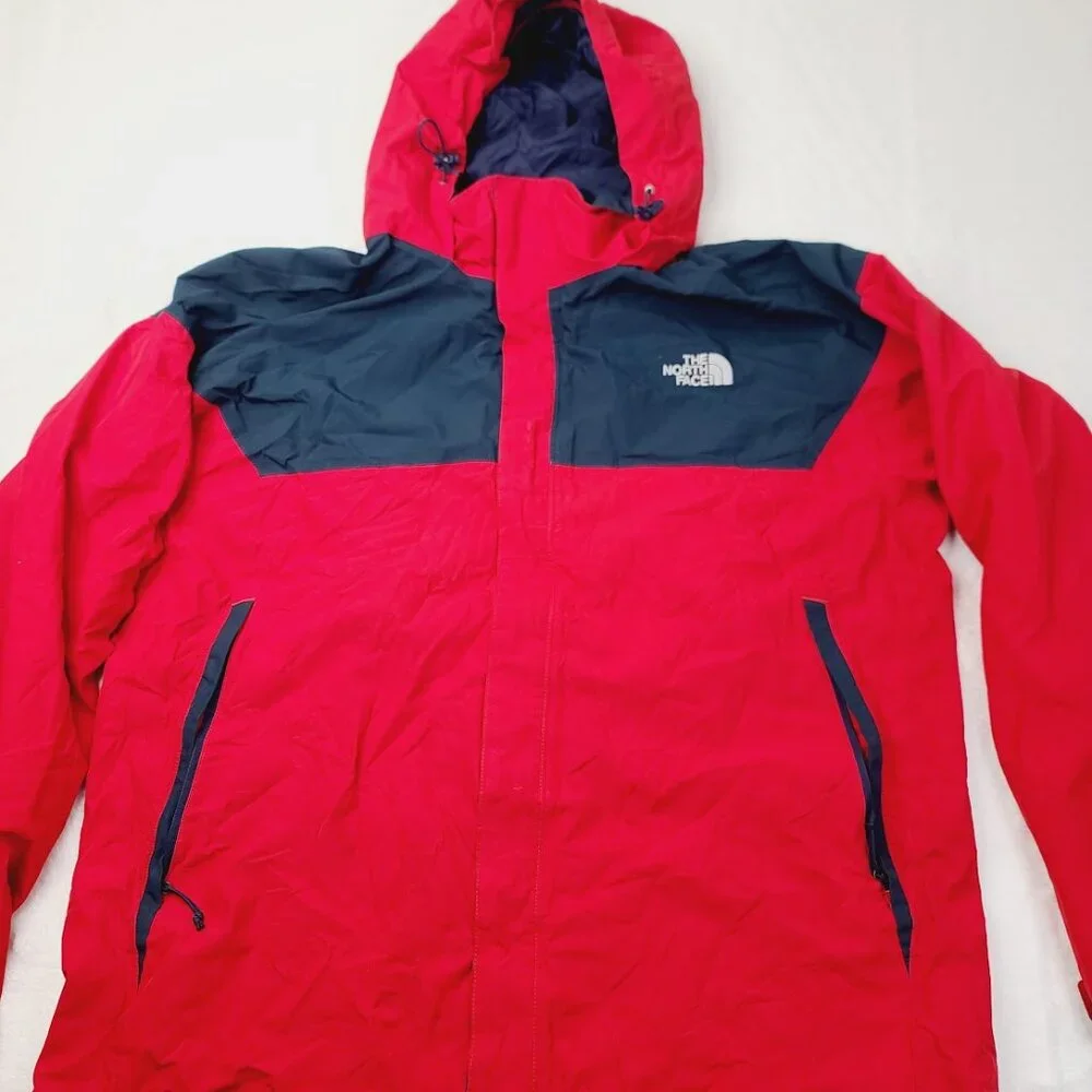 The North Face Men's Black Red Arashi Li Hooded Parka Winter Snow Jacket Size XL