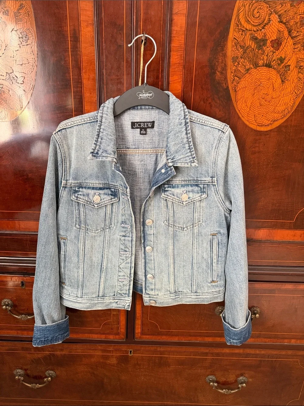J. Crew Medium Wash Denim Jacket - Blue