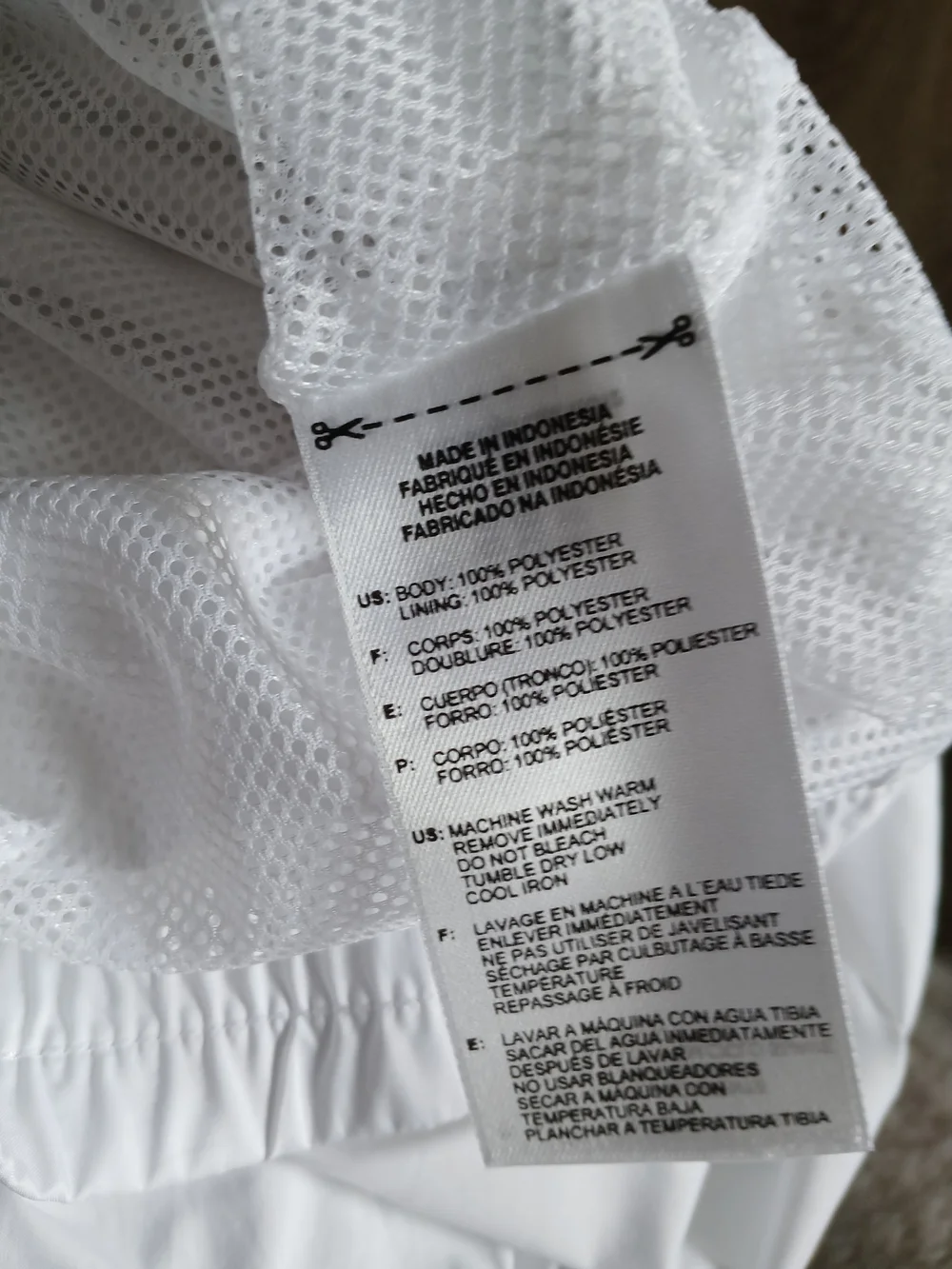 adidas Mens White Windbreaker with Blue Chevron Stripes and Logo