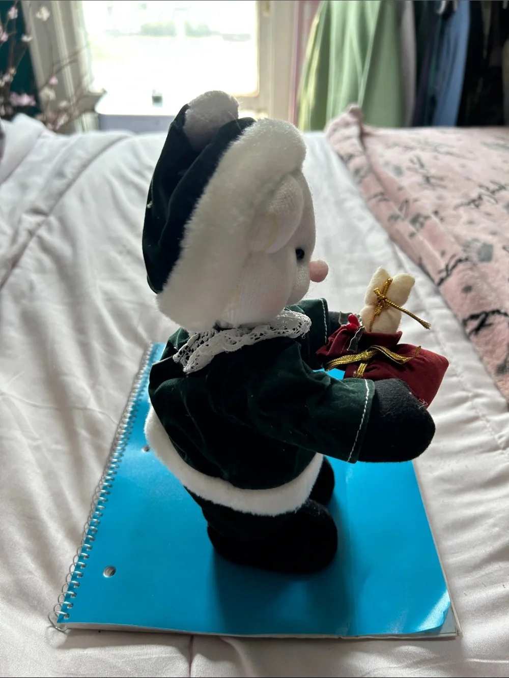 Festive Animated Musical “Jingle Bells” Revolving Holiday Bear 11” Tall New