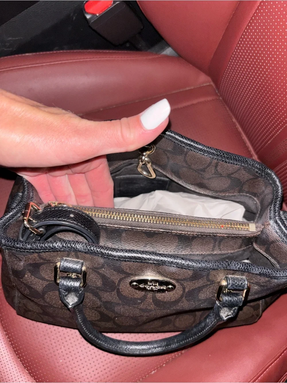 Coach satchel signature