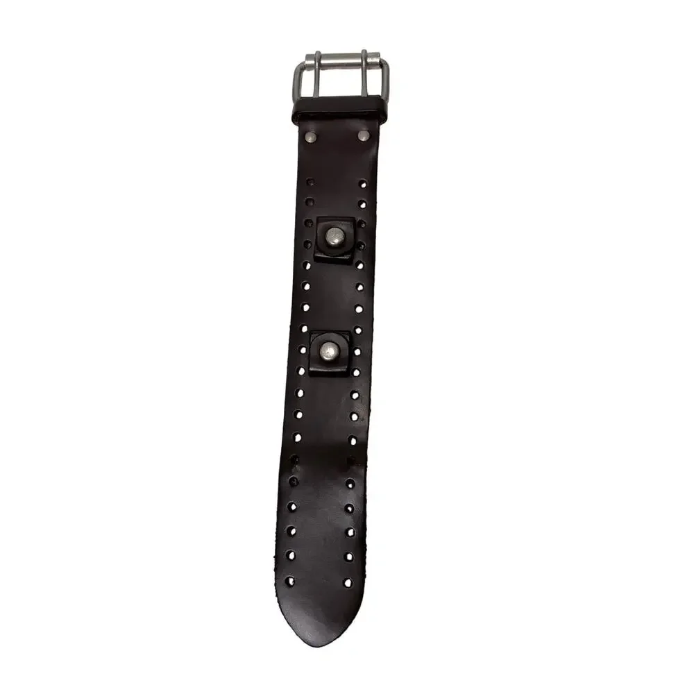 Biker Mens Brown Leather Watch Band Buckle