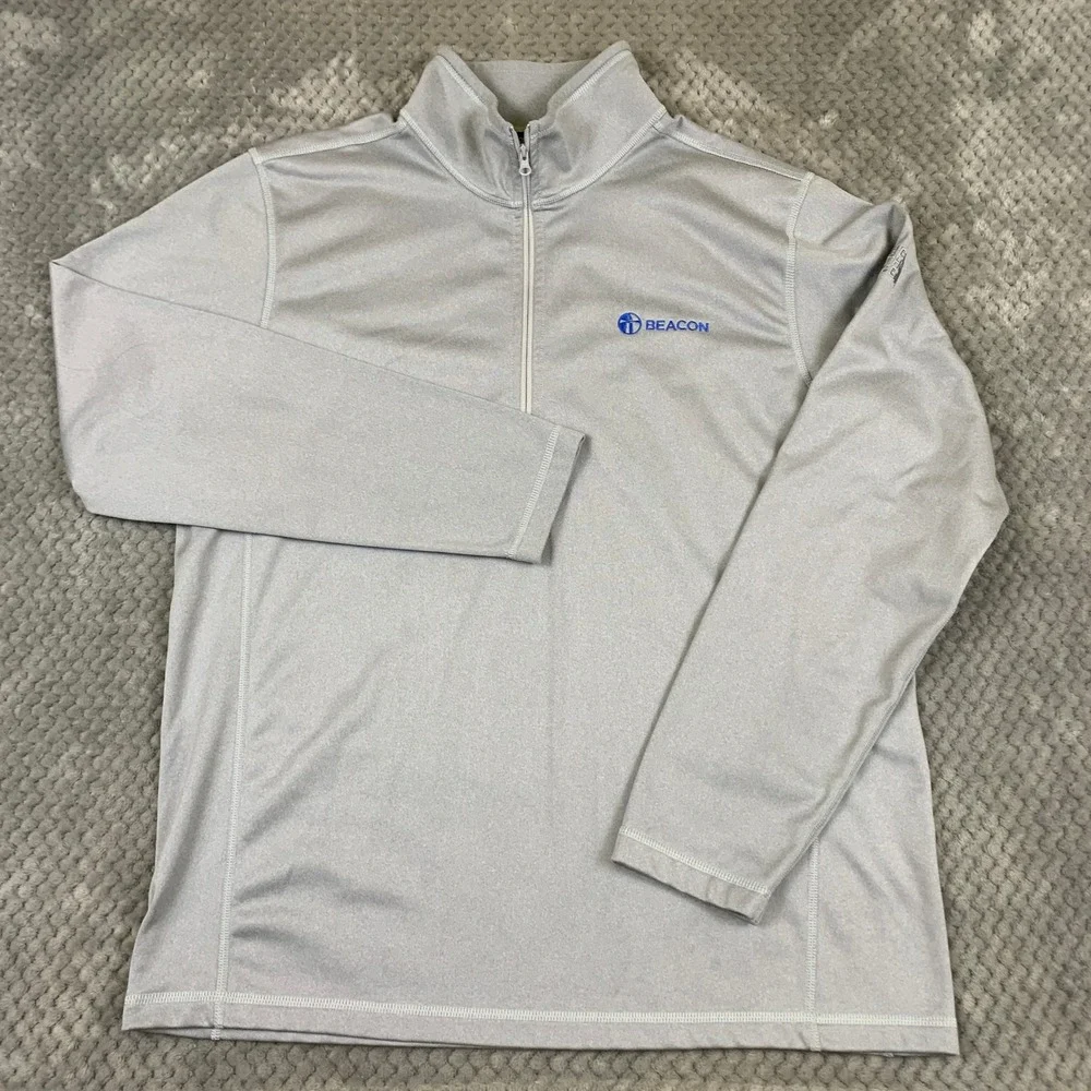 The North Face Mens Tech 1/4 Zip Pullover Grey Beacon Logo NF0A3LHB Size Large‎
