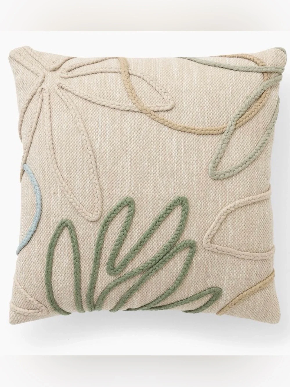 West Elm Indoor/Outdoor Linework Botannical Pillow, 20”, Set of 2, LIKE NEW