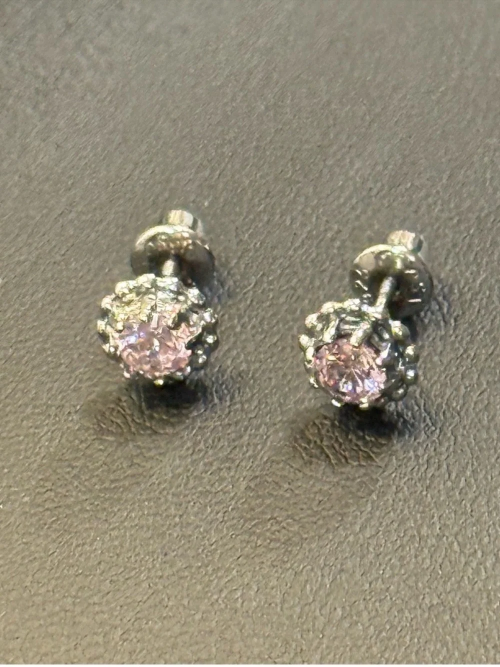 Pink and Silver Earrings