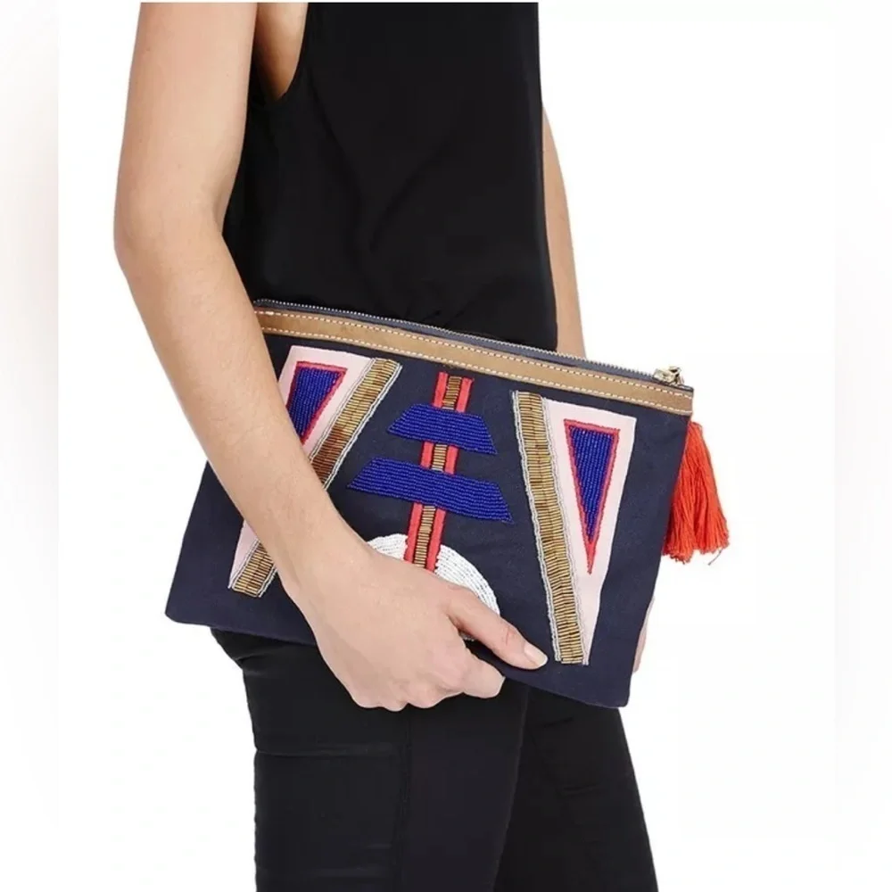 SASS & BIDE the back seat beaded clutch