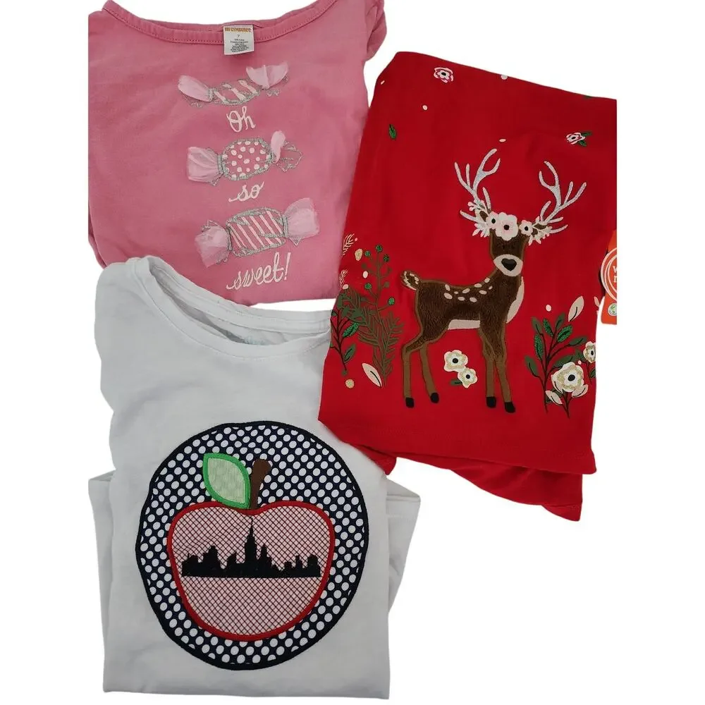 7-8 Bundle 3 cotton long sleeve tees