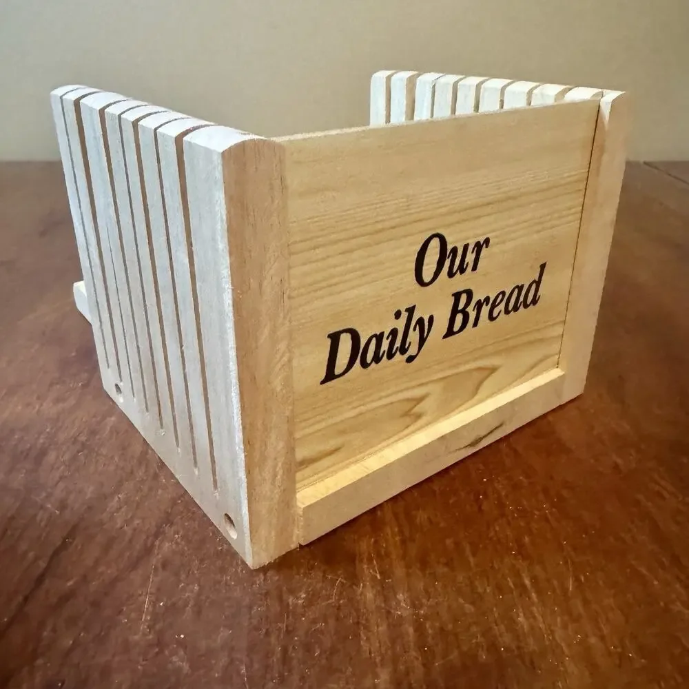 Norpro Our Daily Bread Hardwood Bread Slicer Guide Vintage Wooden Large