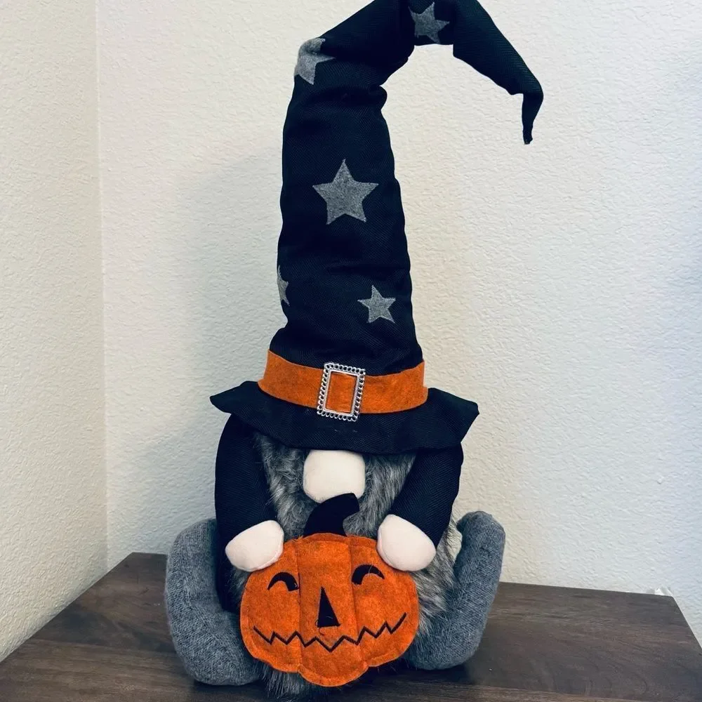 Large Halloween Gnome Weighted Stuffed Figure Decor