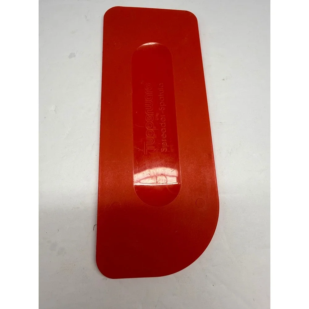 Tupperware Spreader Spatula Red Plastic Kitchen Tool Bowl Scraper Vintage Style