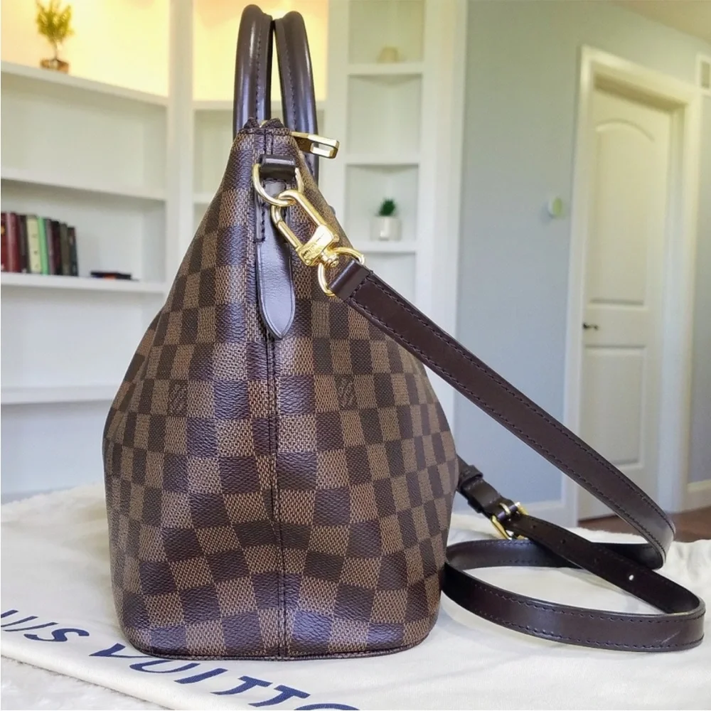 💕Authentic LV Siena MM Satchel Damien Ebene💕