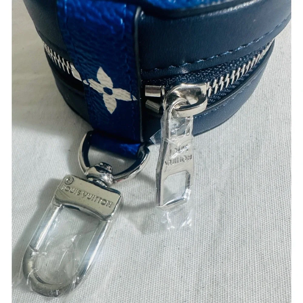 Louis Vuitton Monogram Clouds Round Coin Purse Bag Charm Blue White Virgil Abloh