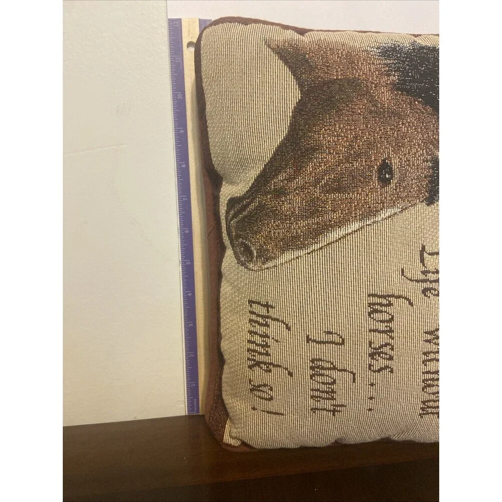 Vintage Manual Woodworkers Life Without Horses I Don't Think So Woven Pillow
