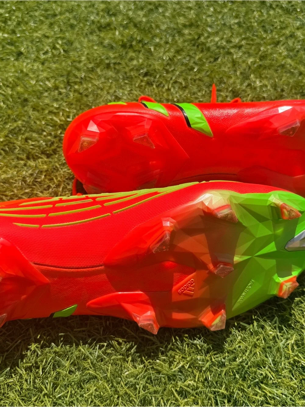 Adidas predator elite .1FG Cleats with orange & Neon Green Accents